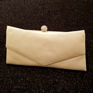 Roger Vivier white satin clutch